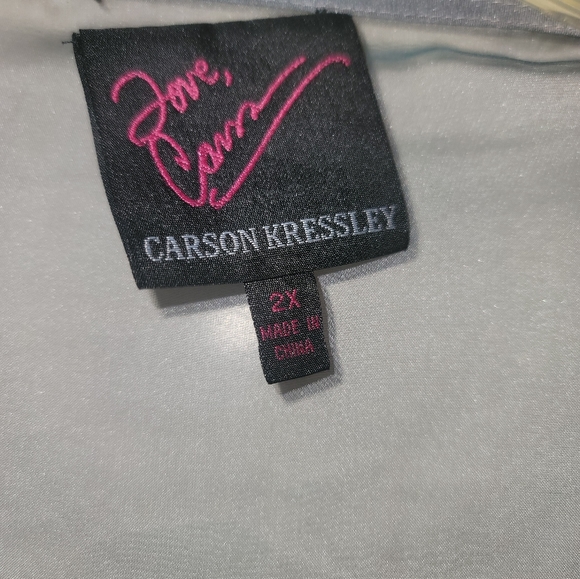 Grey sheer top with black crystal accents - Picture 2 of 2